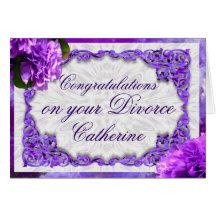Personalise this Violet Carnations Divorce Card