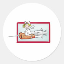 Personalise with name - The Super Nurse Round Stickers