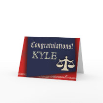 Personalise your own law school graduate design greeting card