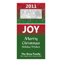 Personalised 2011 Christmas Joy Winter Snow Photo Cards