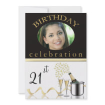 Personalised 21st Birthday Party Photo Invitations