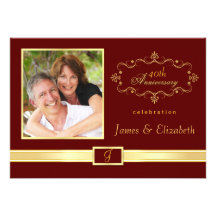 Personalised 40th Anniversary Party Invitations