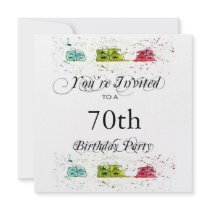 Personalised 70th Birthday Party Invitations