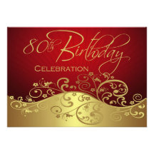 Personalised 80th Birthday Party Invitations