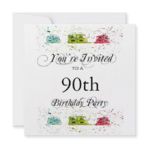 Personalised 90th Birthday Party Invitations