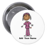 Personalised African American  Nurse  Button