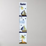 Personalised Ahoy Mate/Sailboat/Whale Growth Chart Print
