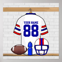 Personalised American Football Grid Iron WRB Print