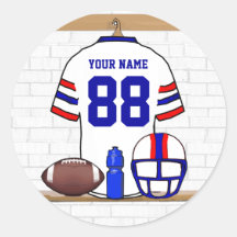 Personalised American Football Grid Iron WRB Round Sticker
