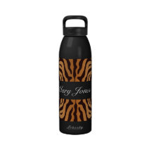 Personalised Animal Print Liberty Water Bottle