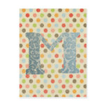 Personalised Art Letter M Post Card
