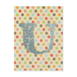 Personalised Art Letter U Postcard