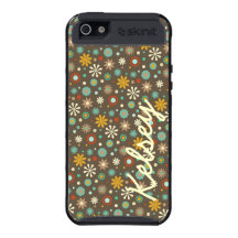 Personalised Autumn Floral Print Orange Cargo Case