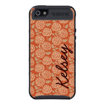 Personalised Autumn Floral Print Orange Cargo Case