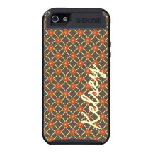 Personalised Autumn Floral Print Orange Cargo Case