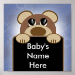 Personalised Baby Boy Room Poster posters