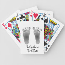 Personalised Baby Footprint Playing Cards