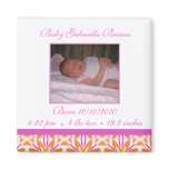 Personalised Baby Girl Magnet