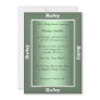 Personalised Baby shower invitations sage green
