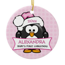 Personalised Baby's First Christmas Penguin Christmas Ornament