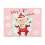 Personalised Baby's First Christmas postcards