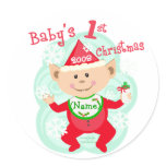 Personalised Baby's First Christmas stickers