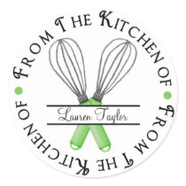 Personalised Baking Whisk Kitchen Stickers
