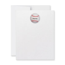 Personalised Baseball Flat Note Card