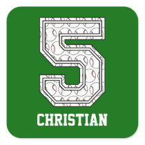 Personalised Baseball Number 5