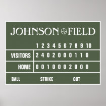 Personalised Baseball Scoreboard -36" x 24" Posters