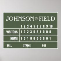 Personalised Baseball Scoreboard - 60" x 40" Print