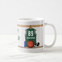 Personalised Basketball Jersey (green) Mugs