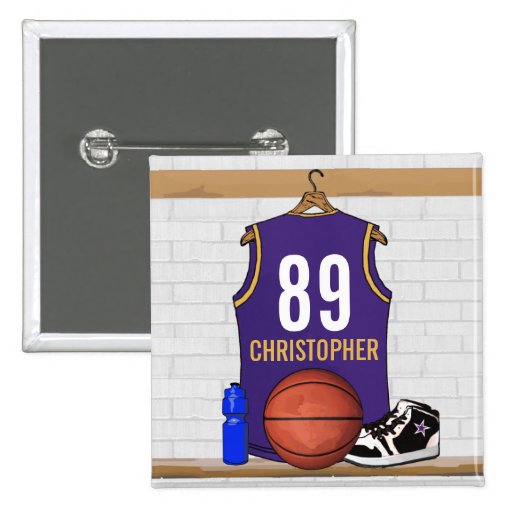 Personalised  Basketball Jersey (PG) Pinback Buttons