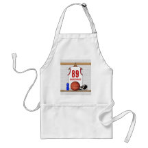 Personalised Basketball Jersey (white red) Apron