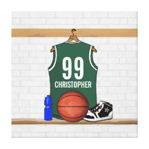 Personalised Basketball Jersey Wrapped Canvas Canvas Prints