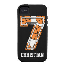 Personalised Basketball Number 7 Case-Mate iPhone 4 Covers