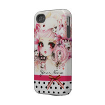 Personalised - Beautiful anime girl with bunnies Iphone 4 Tough Covers