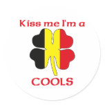 Personalised Belgian Kiss Me I'm Cools stickers