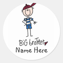 Personalised Big Brother Tshirts and Gifts Round Stickers