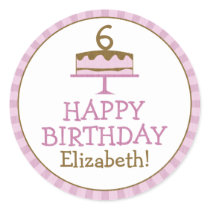 Personalised Birthday Cake Kids Birthday Stickers