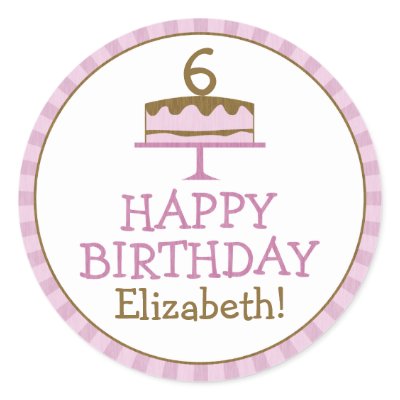 Personalised Birthday Cakes on Personalised Birthday Cake Kids Birthday Stickers Zazzle Co Uk