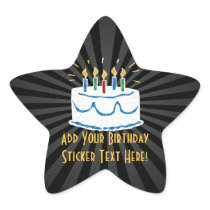 Personalised Birthday Cake Star Favour Sticker