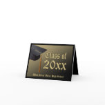 Personalised Black + Gold Graduation Announcement Card