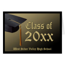 Personalised Black + Gold Graduation Announcement Card
