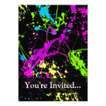 Personalised Black/Neon Splatter Personalised Invitation