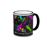 Personalised Black/Neon Splatter Mugs
