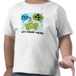 Personalised Blue Frog 4th Birthday Tshirt