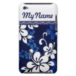 Personalised Blue Hawaii Flowers Barely There Ipod Covers