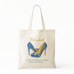 Personalised Blue Heels Bridesmaid Tote bags