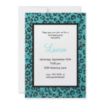 Personalised Blue Leopard 40th Birthday Invitation
